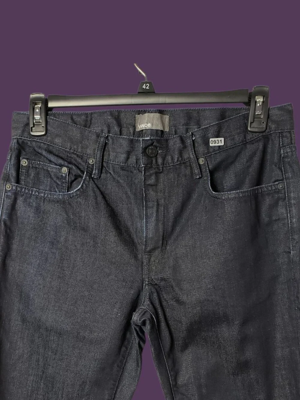 Vince Vm.212  Mens Slim-Fit Wash Denim Jeans Cotton Dark indigo Size 32